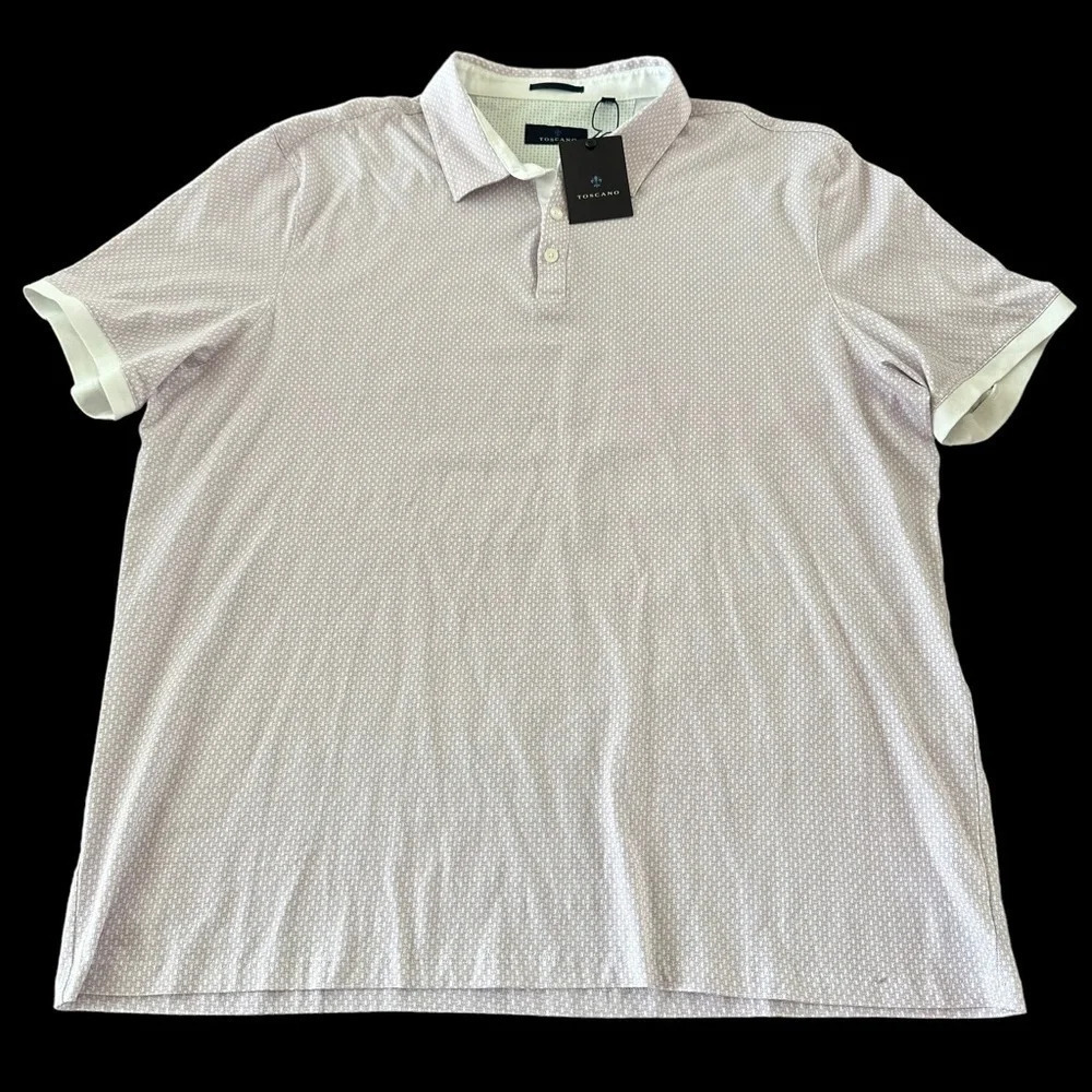 NWT Toscano Mens XXL Knit Polo Shirt 100% Cotton‎ Purple Spring Golf Church New